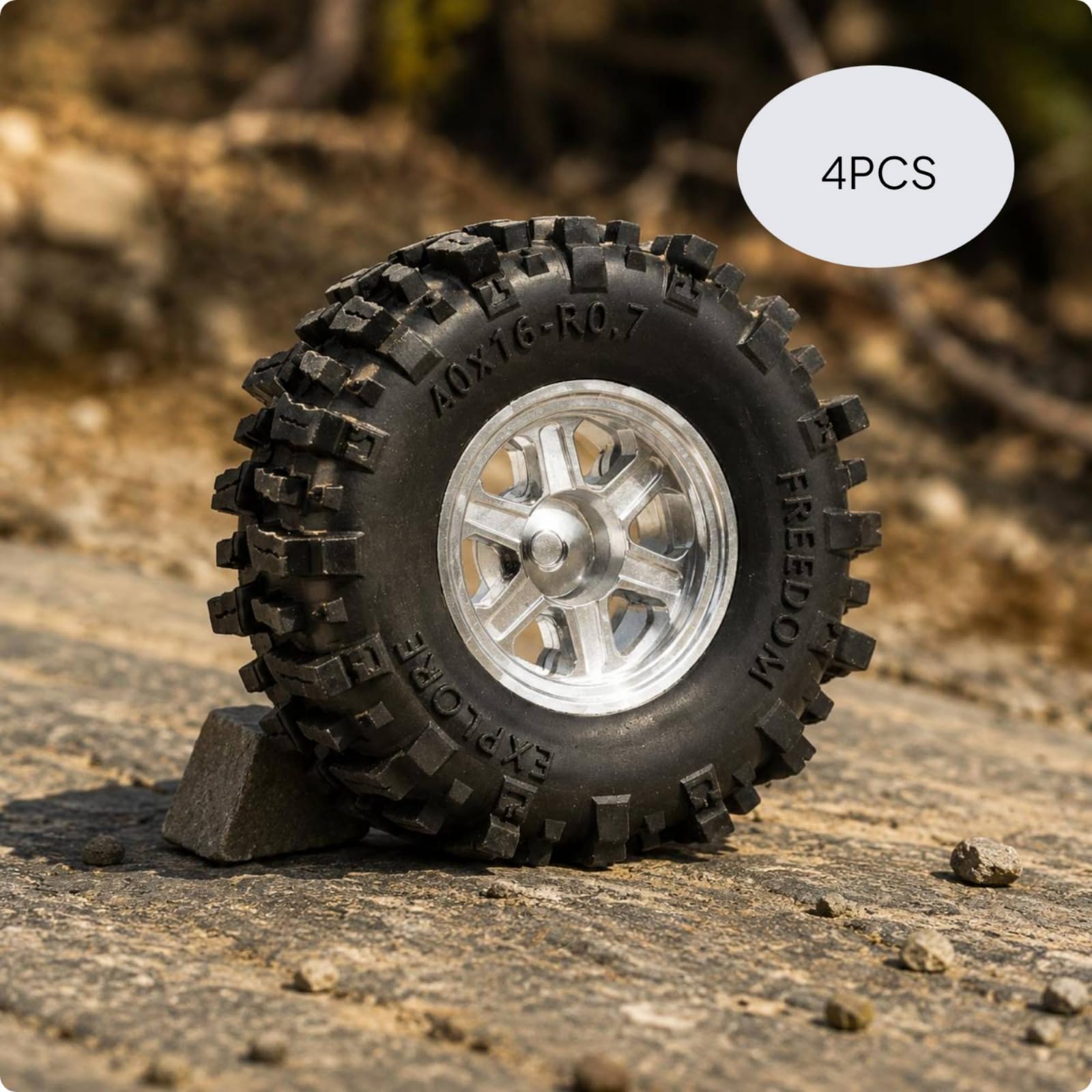 Cerchi per Veicolo RC Ruote Pneumatici Modellismo Mini Camion Fuoristrada in Lega di Alluminio E Gomma con Presa Adatti a Modelli Crawler Scenari, Nero