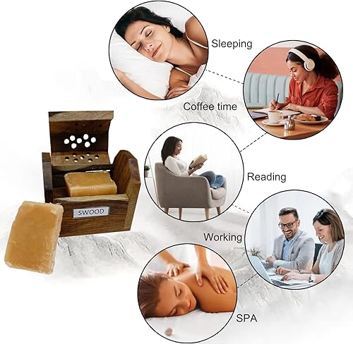 Miniatura 7 de Incienso de resina de sándalo indio de 0.71oz, incienso de resina rara 100% natural sólido con caja, adecuado para meditación, yoga, relajación y