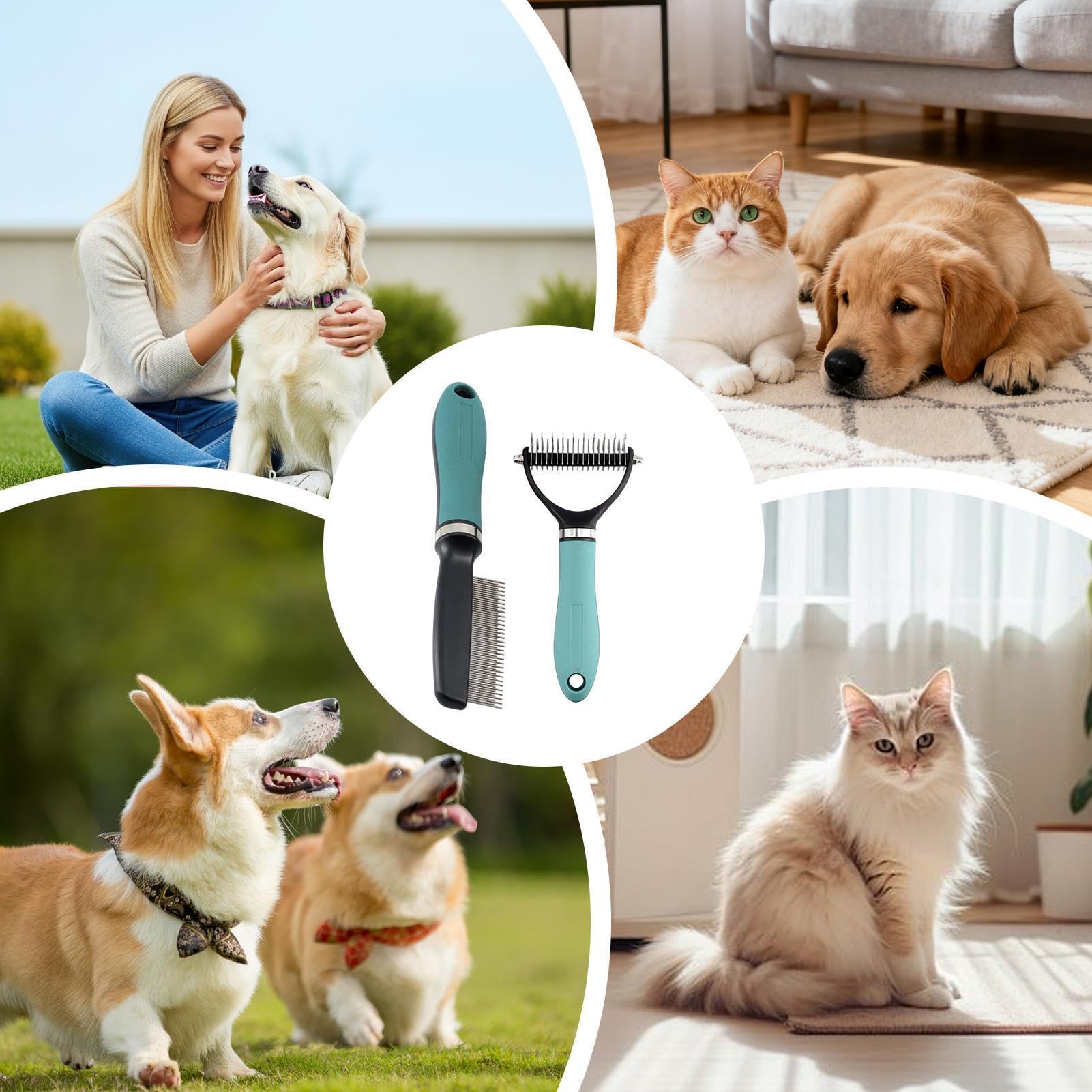 Brosse anti-chute pour chien à poils courts Démêlante et auto-nettoyante à | Kit brosse anti-chute pour chat Pour chats, lapins et animaux à poils longs et courts