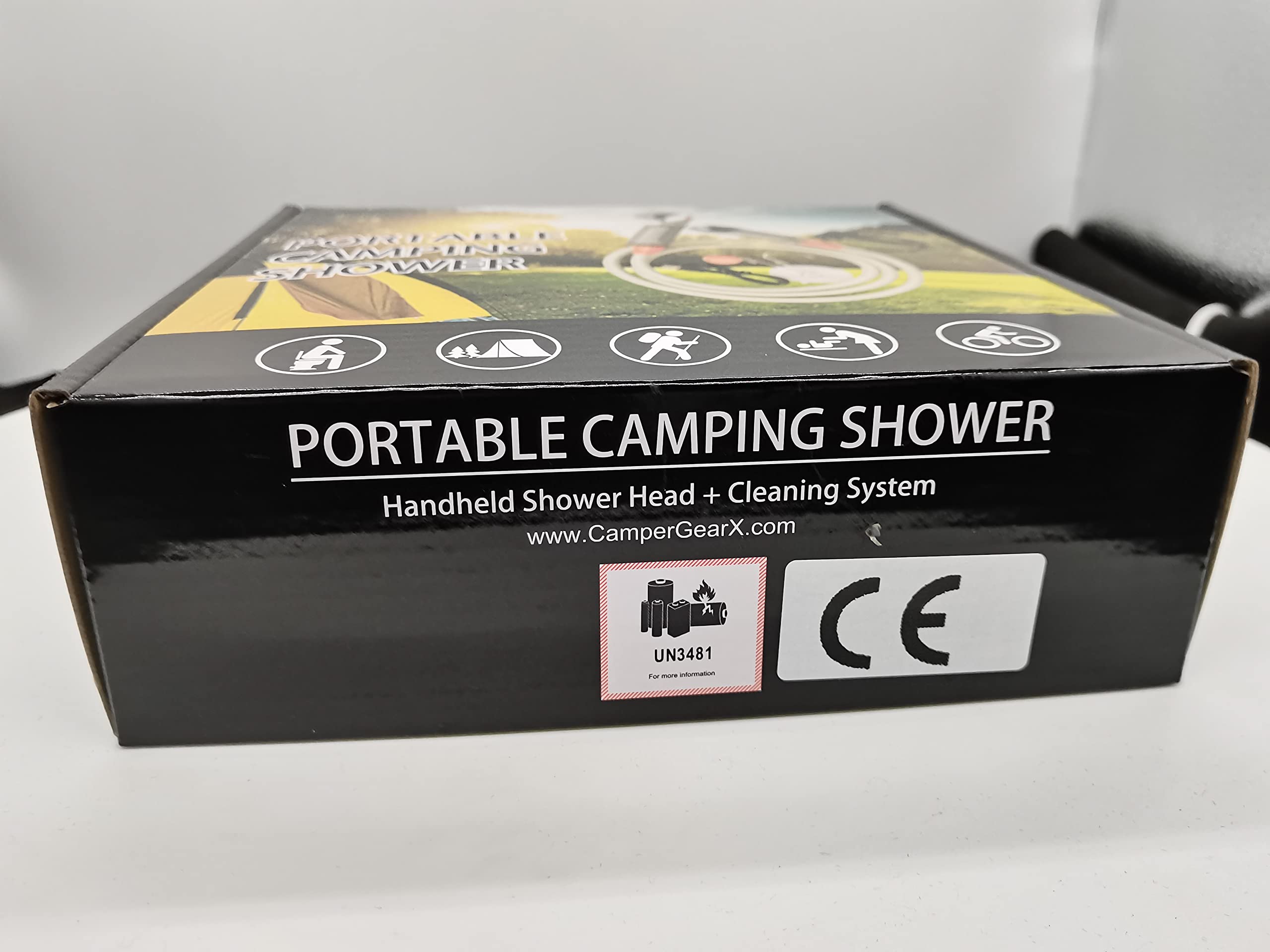 FLYFISH Doccia da Campeggio Portatile soffione Campeggio con Uno batterie Ricaricabili USB e Batteria Integrata 2200mAH for Viaggio