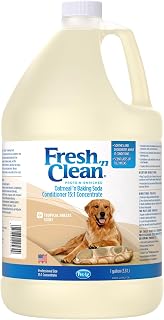 PetAg Fresh ’n Clean Oatmeal ’n Baking Soda Dog Conditioner, Tropical Breeze Scent, 15:1 Concentrate, 1 Gallon - Soap-Free with Vitamin E & Aloe