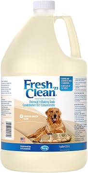 Pet-Ag Fresh n Clean Oatmeal n Baking Soda Conditioner, Tropical Breeze Scent 151 Concentrate - 1 Gallon - Gently Cleans, Soothes & Deodorizes Dogs with Vitamin E & Aloe Vera - Soap Free