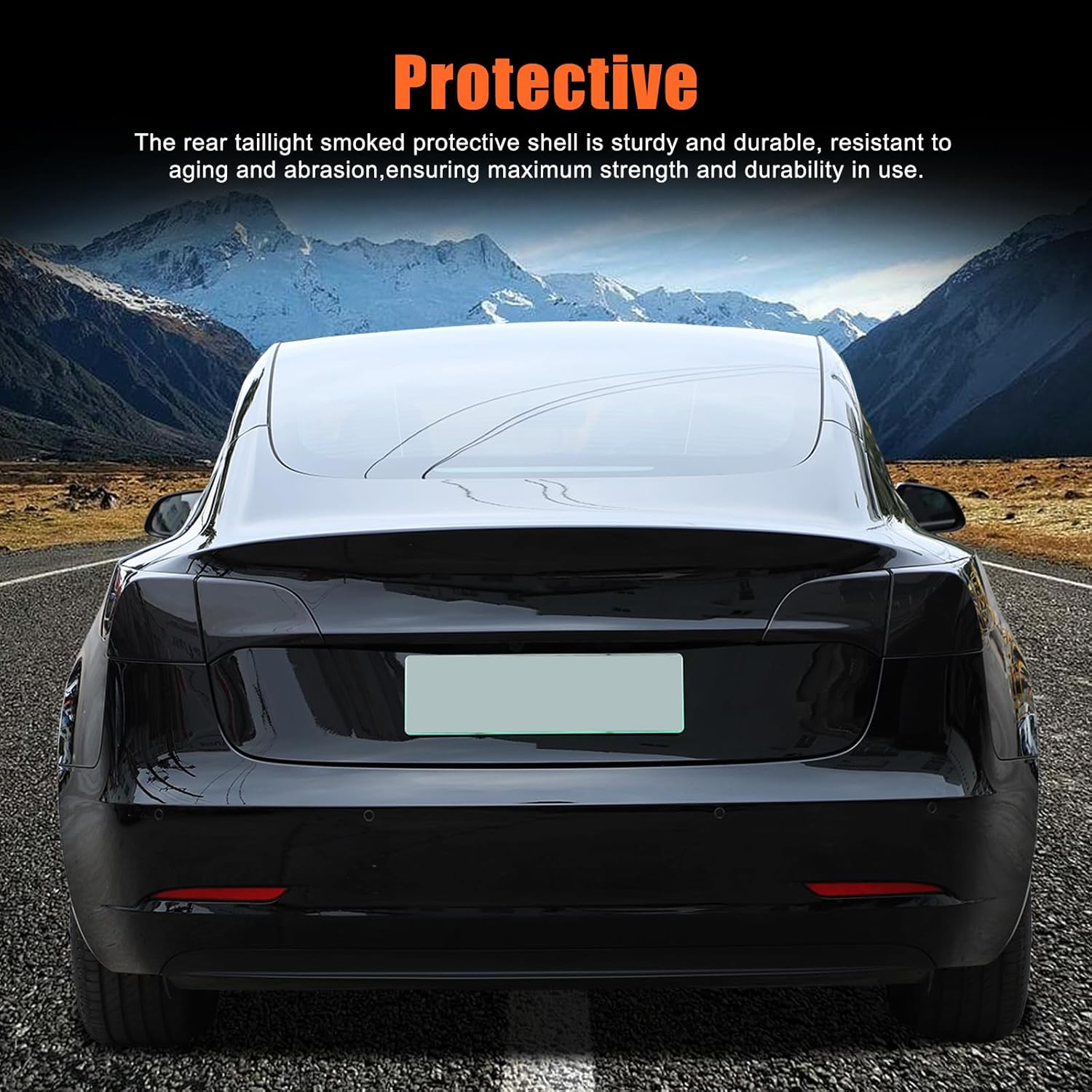Compatible with Tesla Model 3/Y 2016 2017 2018 2019 2020 2021 2022 ABS Car Transparent Gray Rear Taillight Rear Fog Light Protective Decorative Shell (Gen 1.0/2.0)