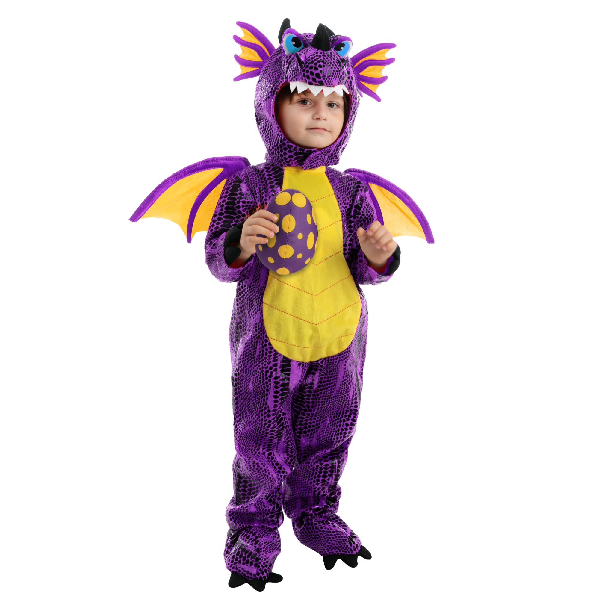 Spooktacular Creations Kostium smoka na Halloween, kostium dinozaura dla dzieci ze skrzydłami jajka dla malucha przebranie na imprezę