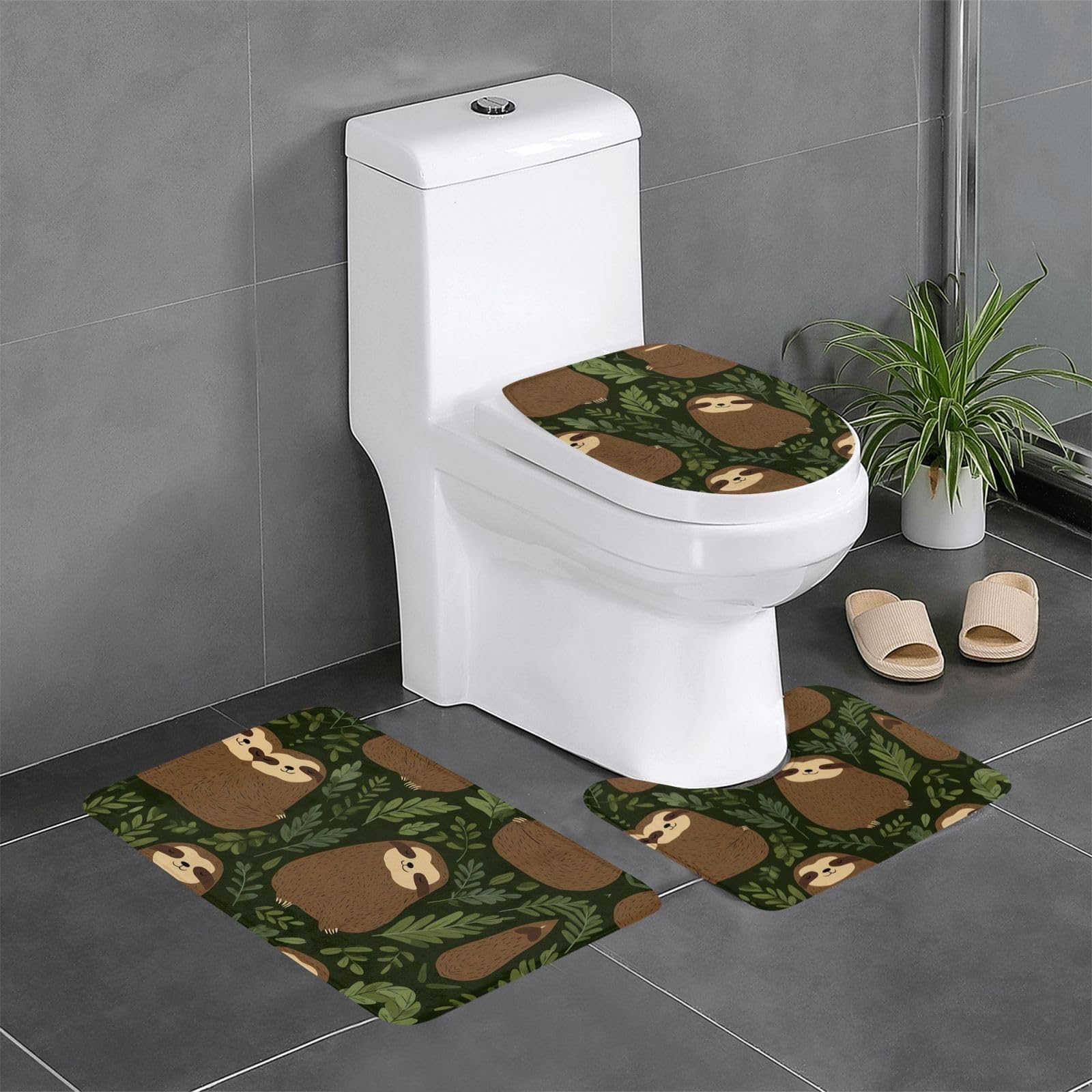 Tapis de salle de bain antidérapants marron résout le problème des sols froids et glissants