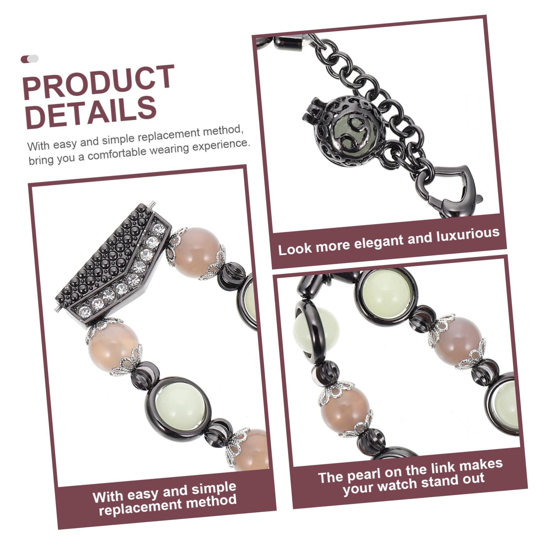 Artibetter 3pièces Bracelet De Montre Perles Élégantes Compatible Avec Watch Et Active Décoratif Et Pratique