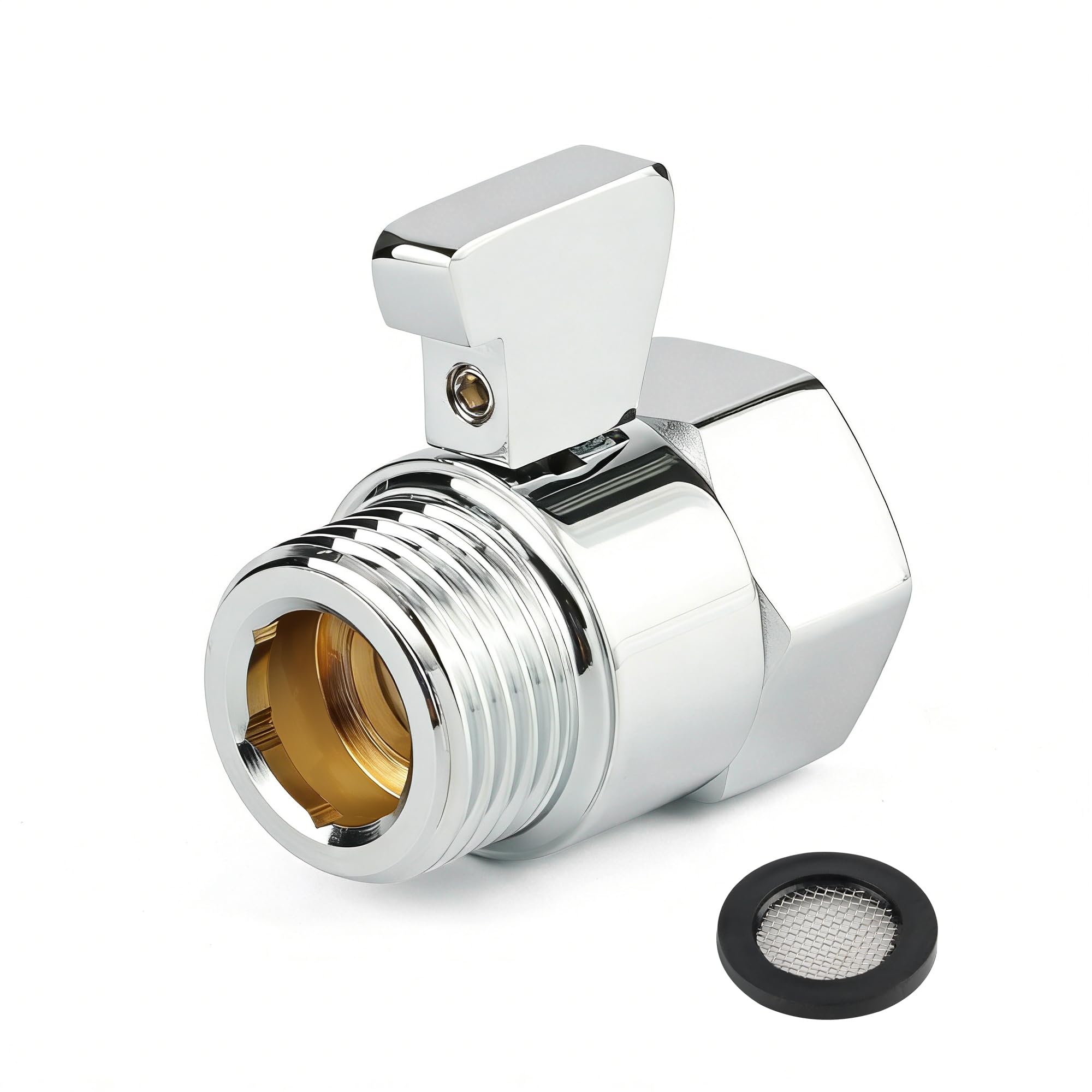 G1 / 2" Head in Ottone Cromato Doccia Valvola di Controllo Flusso Valvola di Chiusura del Soffione Doccia con Maniglia Valvola di Intercettazione per Soffioni Doccette