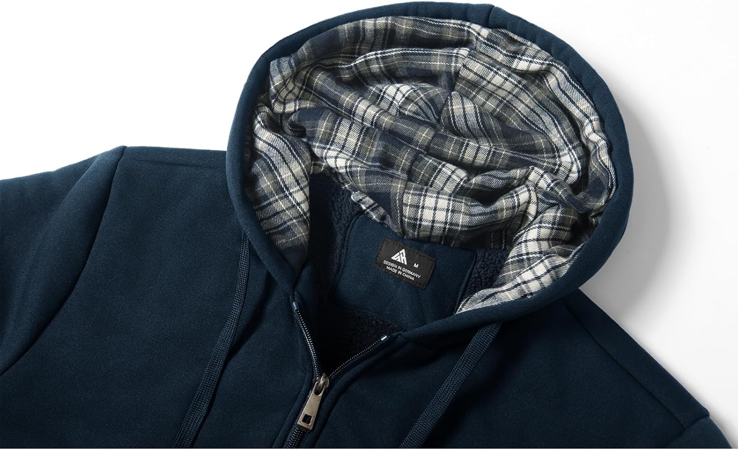 ZITY Mens Flannel Plaid Lined Hoodies Zip Up Heavyweight Sweatshirt Winter Warm Thick Coat - Image 8