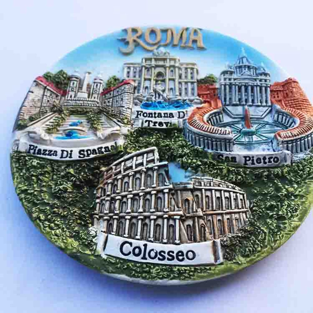 Magnete Frigorifero 3D Roma Italia, Souvenir In Resina Fatto A Mano, Dimensioni 6x7,5 Cm, Calamita Decorativa Per Casa E Cucina, Regalo Di Viaggio Originale