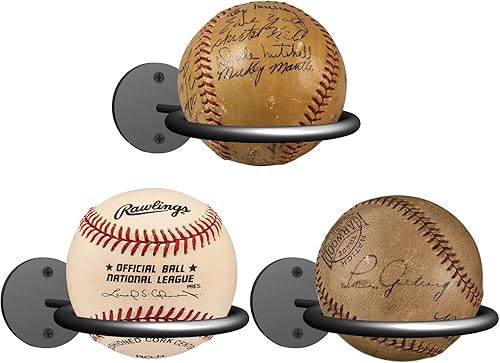 BIHOMIFI Soporte de exhibición de béisbol y sóftbol para almacenamiento de bates de béisbol, soportes de exhibición de pared resistentes para