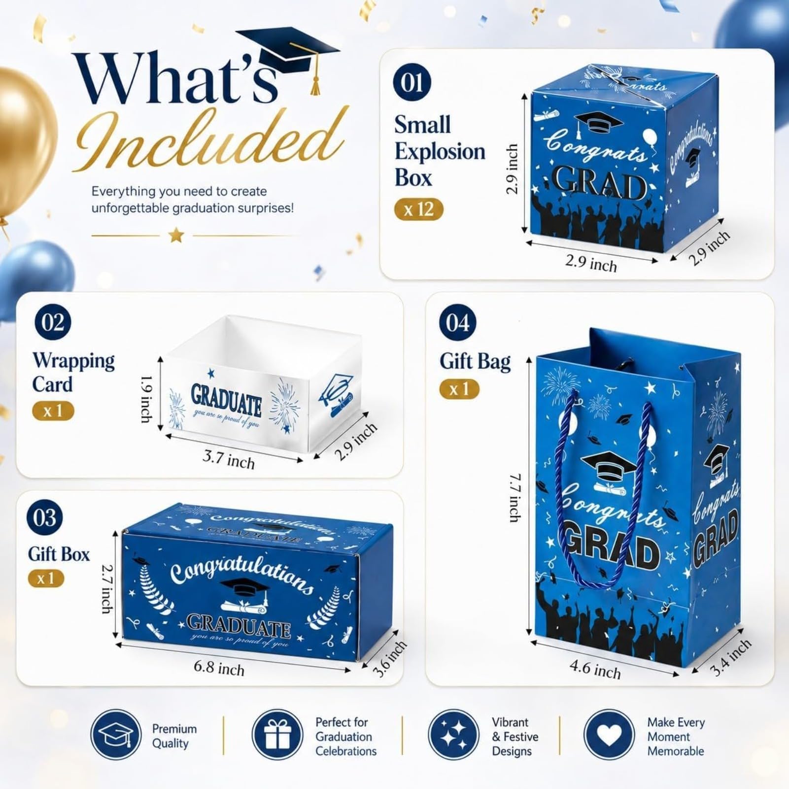 Money Explosion Graduation Gift Box Set Jumping Surprise Pop Up Pudełko upominkowe z okazji ukończenia szkoły Zdjęcia gotówki i małe prezenty (czerwony)
