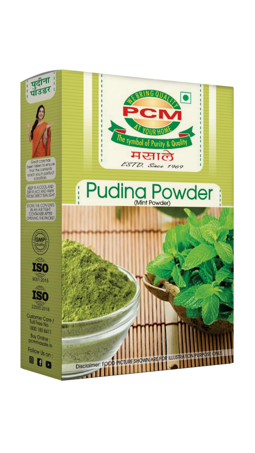 PCM WE BRING QUALITY At Your Home The Symbol of Purity & Quality Pcm Pudina Powder, Pack Of 1100 Grams-Pure Dried Mint Powder For Cooking & Drinks (B08DHJVDF7) Amazon Price History, Amazon Price Tracker