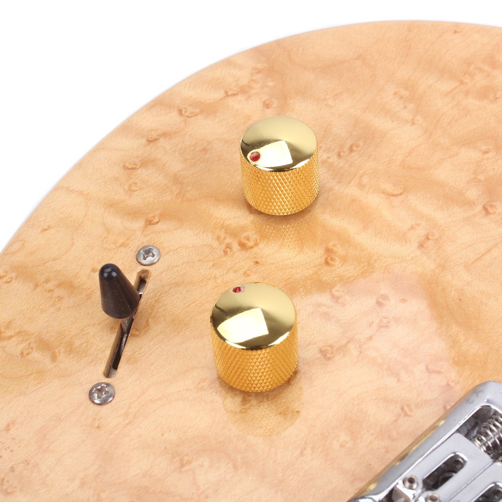 RuiJOTWAT Metal Dome Tone Tunning Knob with Hexagon Screws Lock Volume Control Buttons for Electric Guitar Bass Gold - Image 3