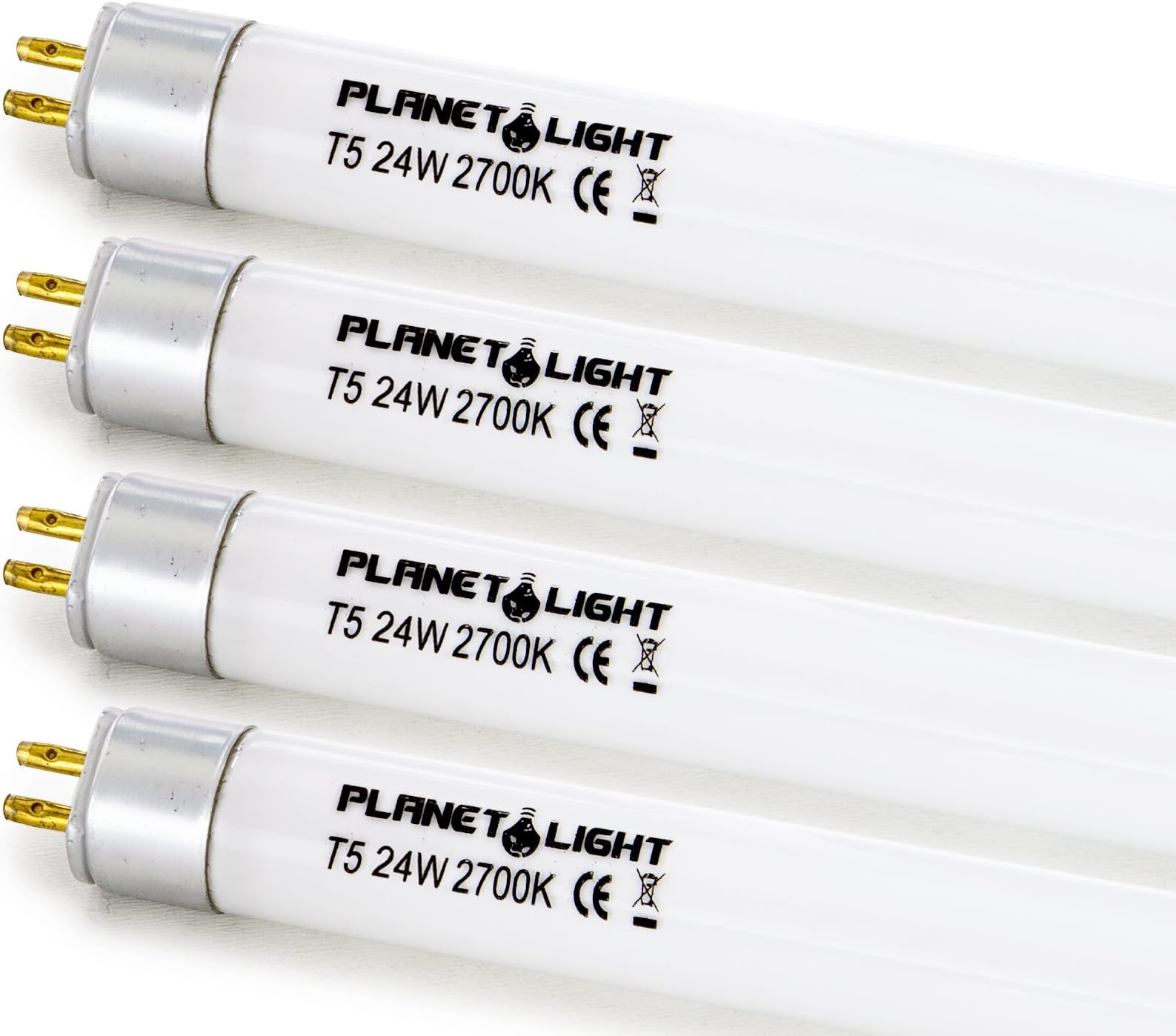 Planet Light T5 24-Watt 4-Pack Fluorescent Grow Light Replacement Bulbs (2FT 24W 2700K) for Indoor Horticulture