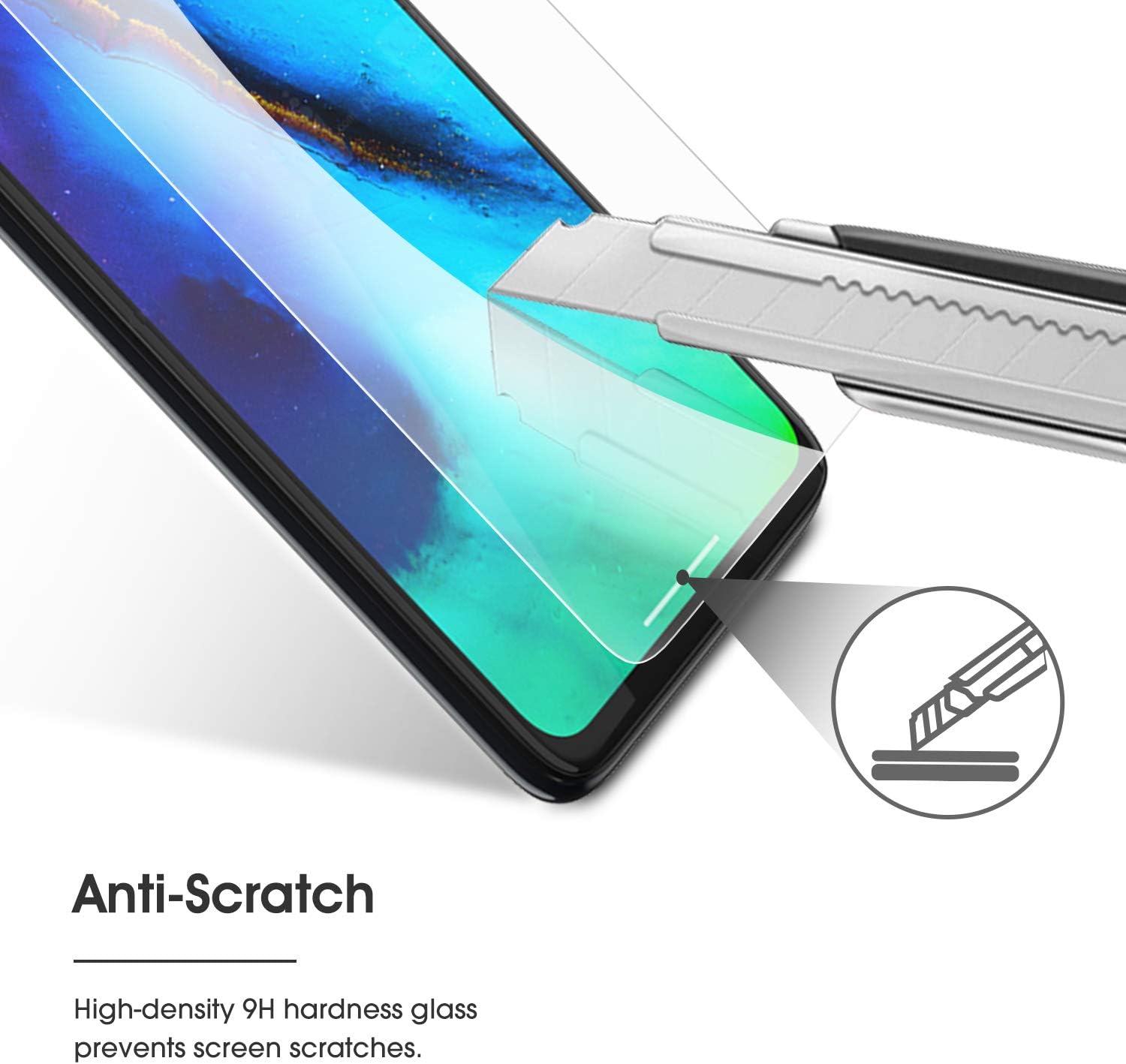 OMOTON [3-Pack] Screen Protector for Motorola Moto G Stylus (6.4 Inch) - Tempered Glass, Bubble Free, Scratch Resistant, Quick Response, 2.5D Round Ege, NOT Full Coverage
