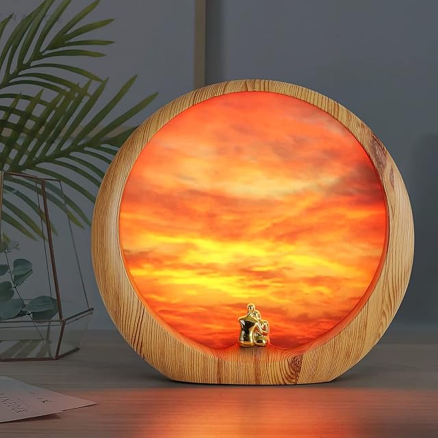 mamre Sunset Glow Table Lamp, Anniversary Valentine Gifts for Him, Mr & Mrs Signs for Wedding Table Décor, Art Ornament Home Gift Xmas Gift(Sunset Glows)