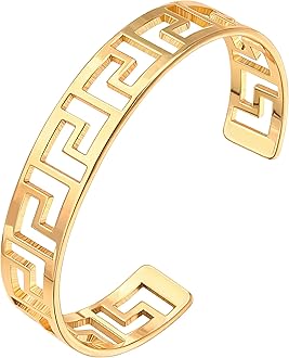 Dainty Gold Bar Bracelet for Women Simple Delicate Thin Cuff Bangle Hook Bracelet 18K Gold Plated Handmade Minimalist Jewelry