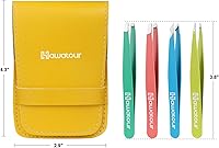 Vista 4 de HAWATOUR Juego de pinzas, 4 pinzas para cejas para mujer, gran precisión para cabello encarnado, astillas, depilación facial, multicolor