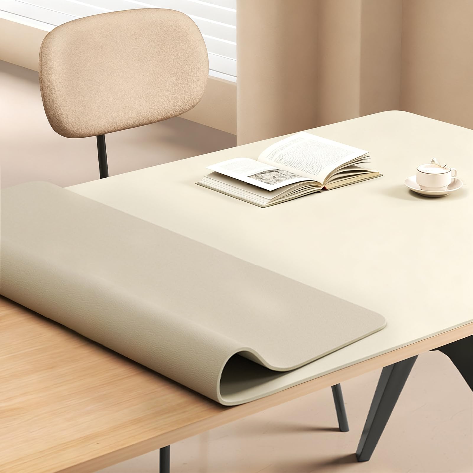 Silikonmatte für Küchenarbeitsplatte Hitzebeständig rutschfeste antihaftbeschichtet Arbeitsplattenschutz Große Thekenmatte, Hellgrau, 65 x 130 cm