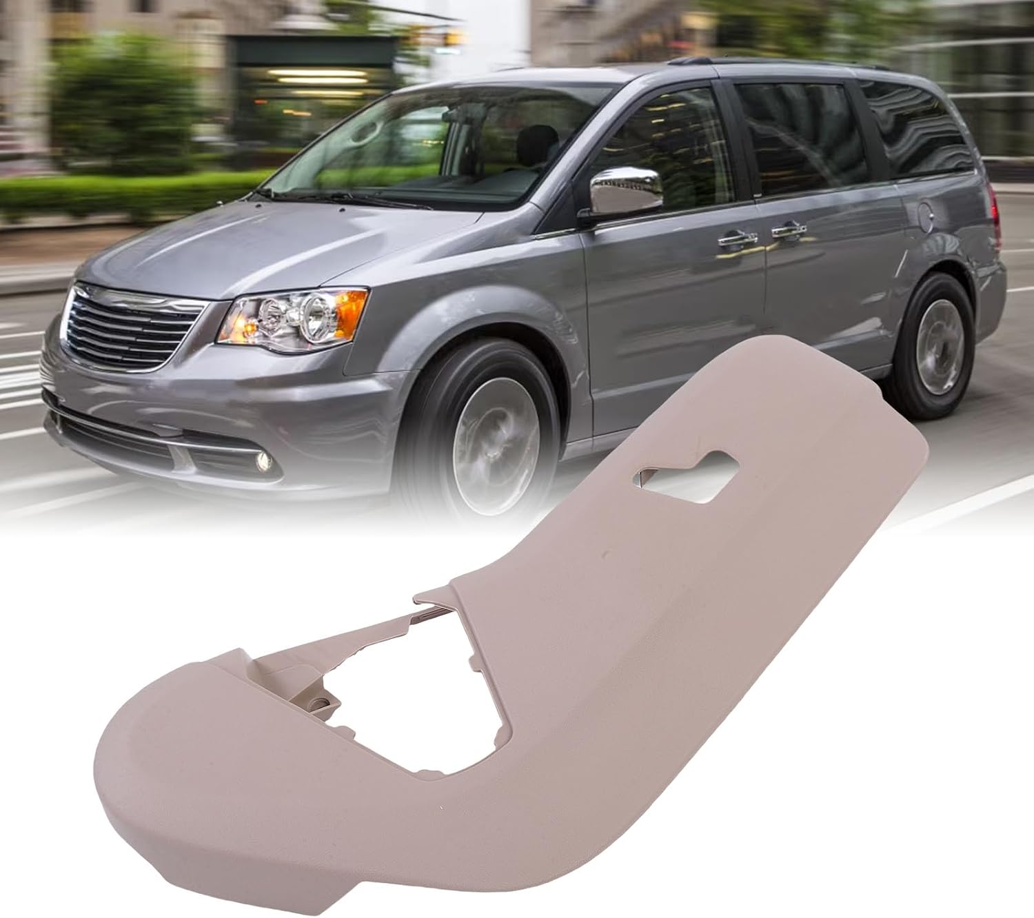 Passenger Side Power Seat Trim Bezel, 1JB20HL5AC, Side Power Seat Switch Control Bezel Cover, Replacement Part for Grand Caravan 2011-2016 (Beige)