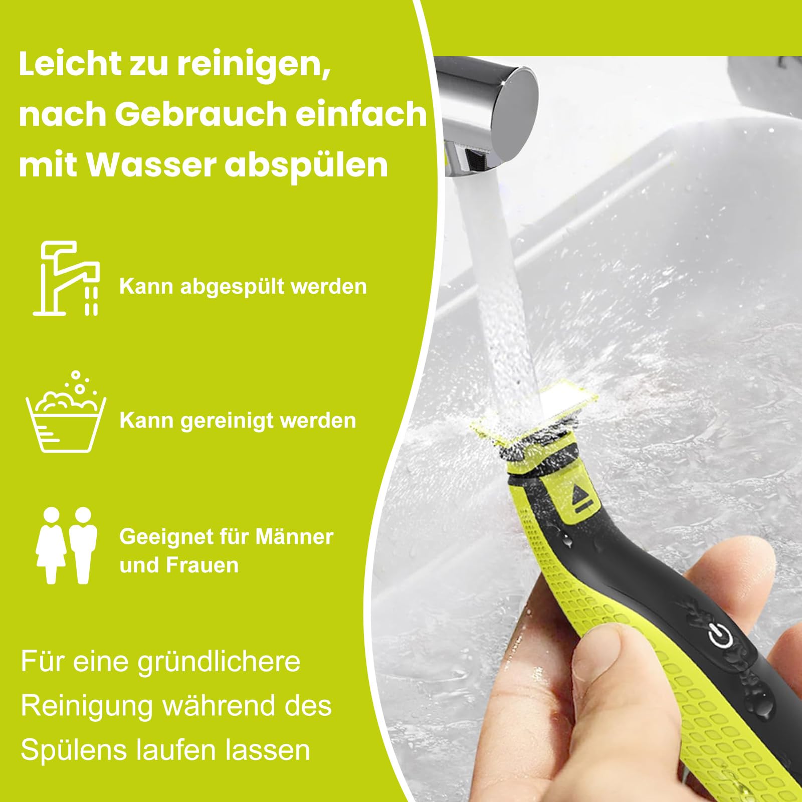 4 Stück Ersatzklinge für OneBlade, Aus Rostfreiem Stahl, Langlebig und Präzise, Geeignet zum Trimmen von Körper- und Gesichtsbärten, Abgerundete Spitze, Sicher und Zuverlässig