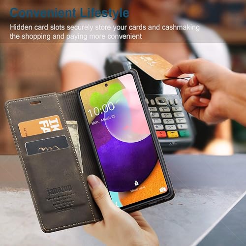 Miniatura 8 de Samsung Galaxy A52 5GA52s 5G - Funda tipo cartera para Samsung Galaxy A52 5G con tarjetero bloqueo RFID atril magnético, funda de cuero con tapa