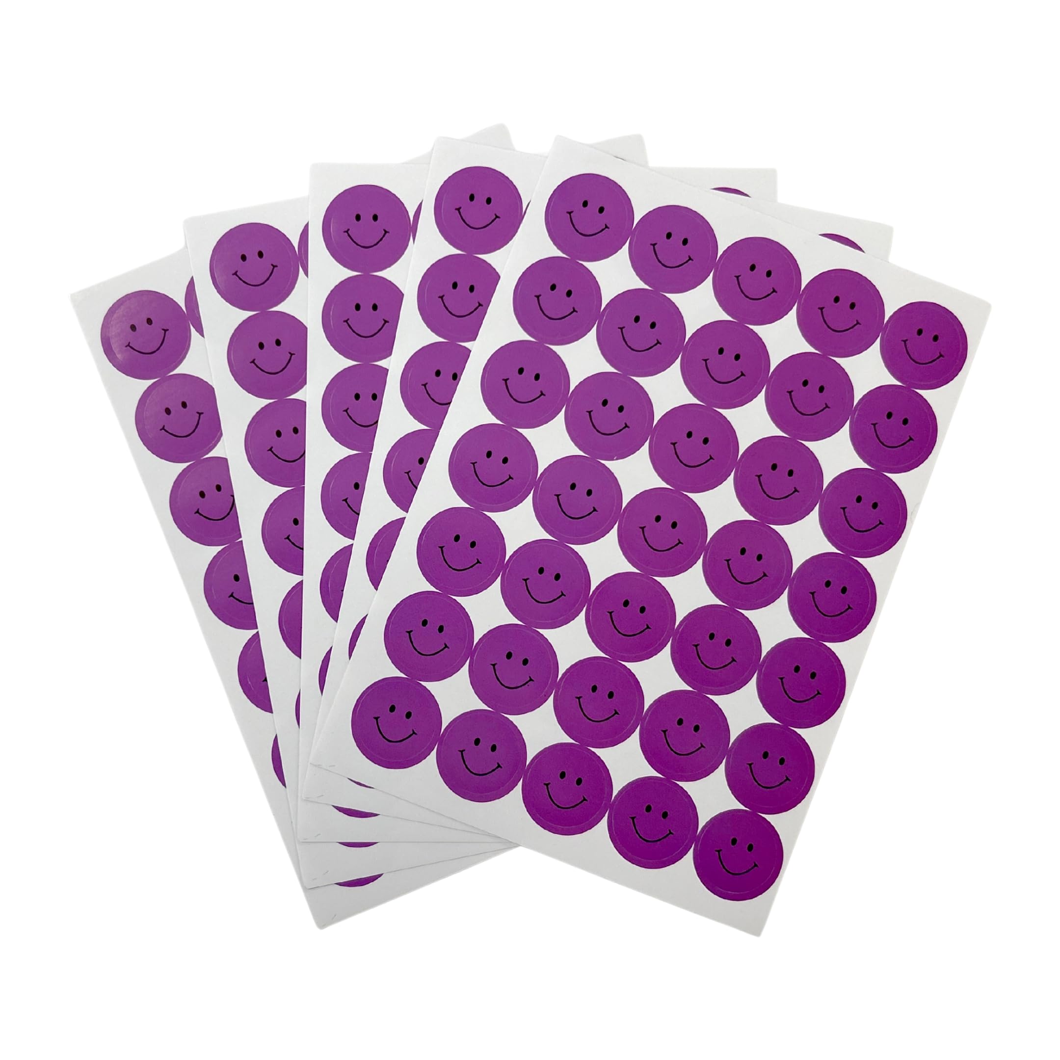 Pack of 2520 Purple Smile Face 24mm Self-Adhesive Labels