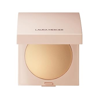 Laura Mercier Real Flawless Luminous Perfecting Talc-Free Pressed Finishing Powder, Creamy Formula, Light Coverage, Natural Luminous Finish, Enlivens Skin, Adds Dimension
