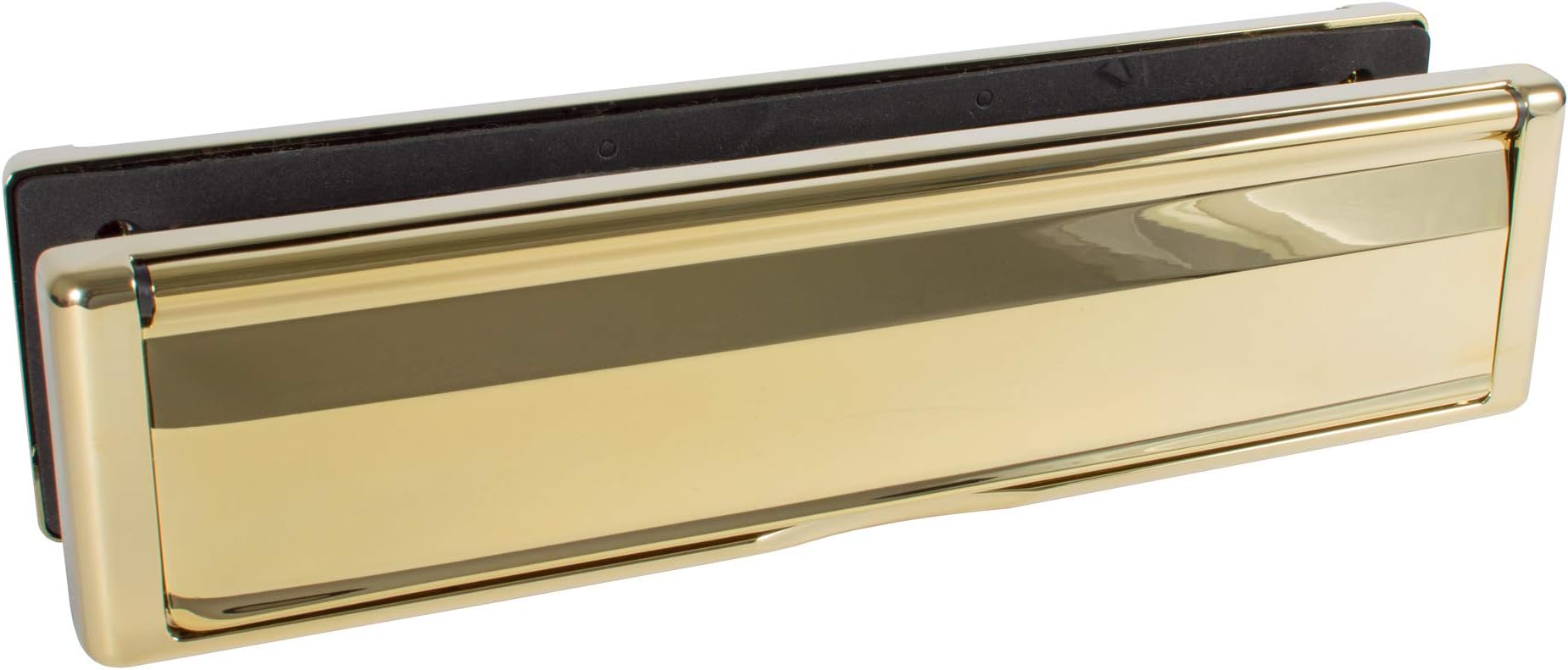 Avocet Affinity 12" Polished Gold Letterplate Premium Heavy Duty Sprung Letter Box UPVC Wood Door