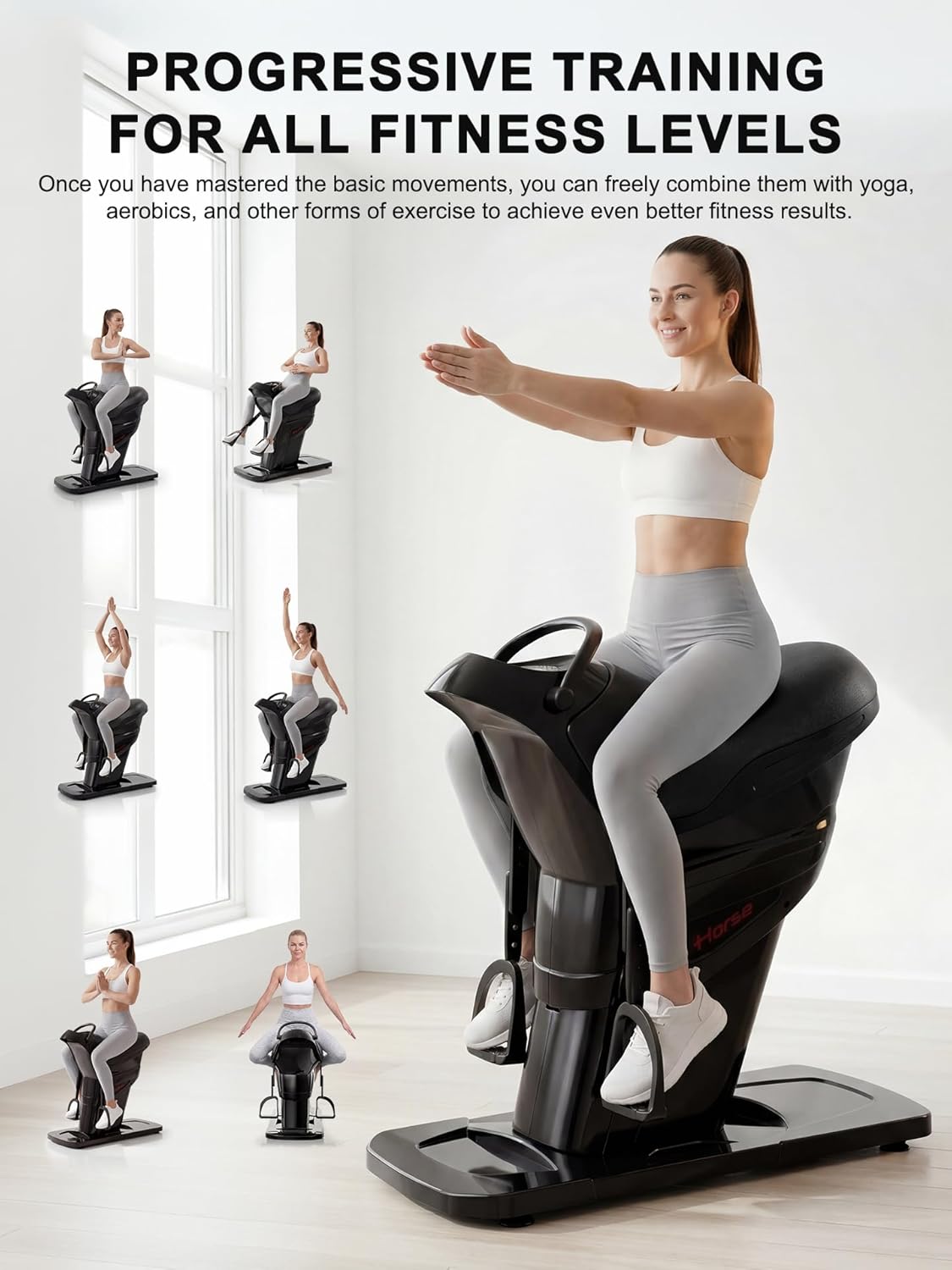 Electric Horse Riding Simulator Machine, Features 20-Speed and 3 Auto Modes, LCD Display Real-Time Calorie Data, Work Your Core at Home & Gym, Easily Build a Workout Routine, 330 Lbs Weight Capacity