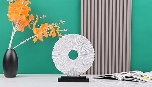 Miniatura 4 de Escultura decorativa blanca para decoración del hogar, estatua de línea redonda única, perfecta para sala de estar, oficina o mesa de café