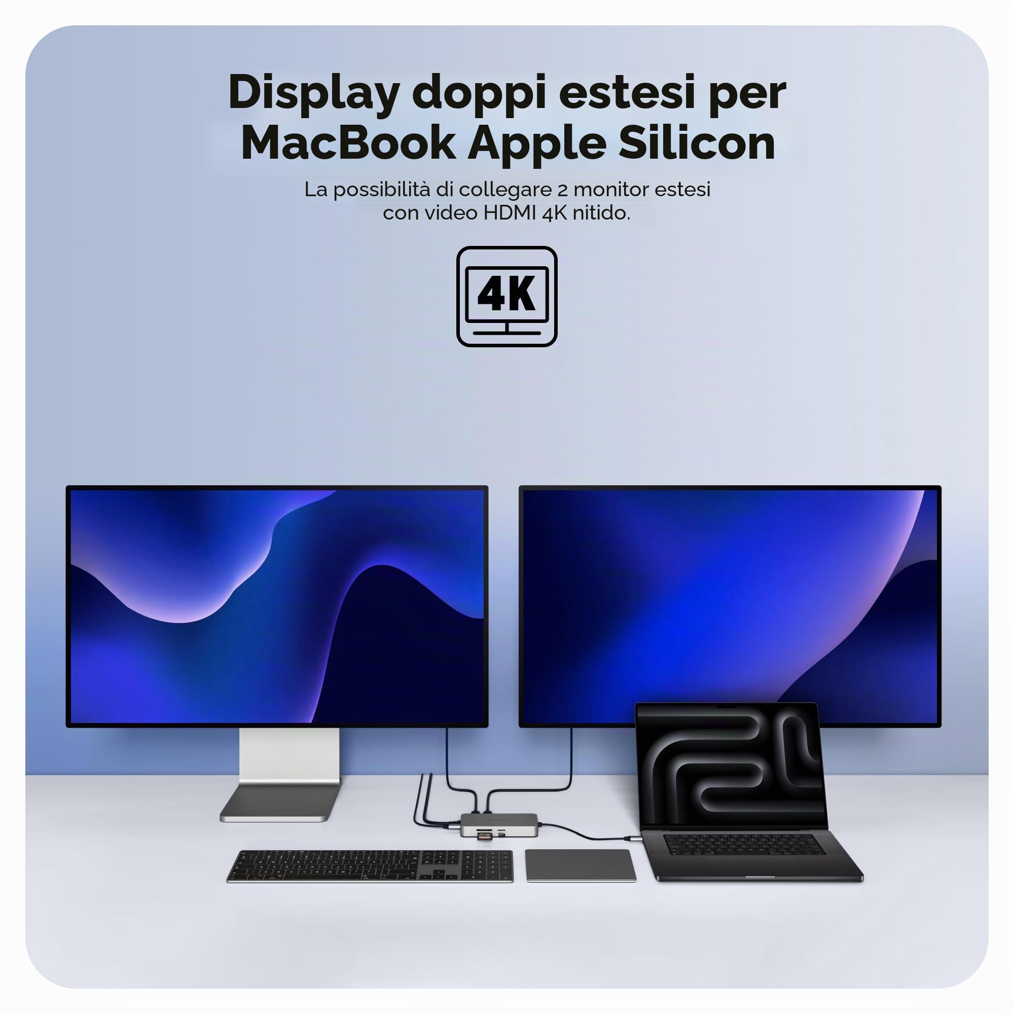 Hyper Drive - Dock da viaggio Dual HDMI 10 in 1 per MacBook