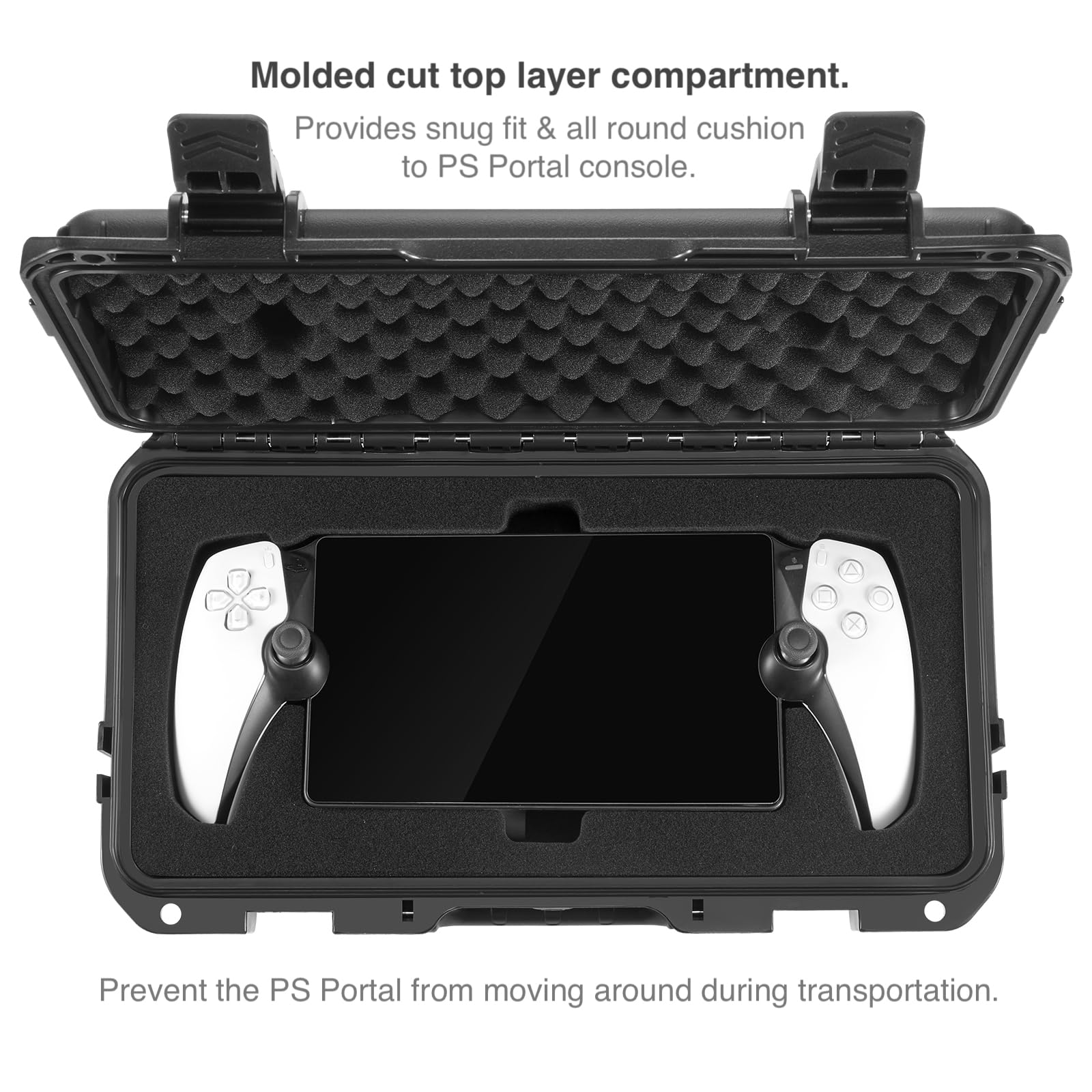 ZENACCE Funda rígida de Transporte para Reproductor Remoto PS Portal, Bolsa de Viaje Impermeable para Consola de Mano PlayStation Portal y Accesorios, Black, Compacto