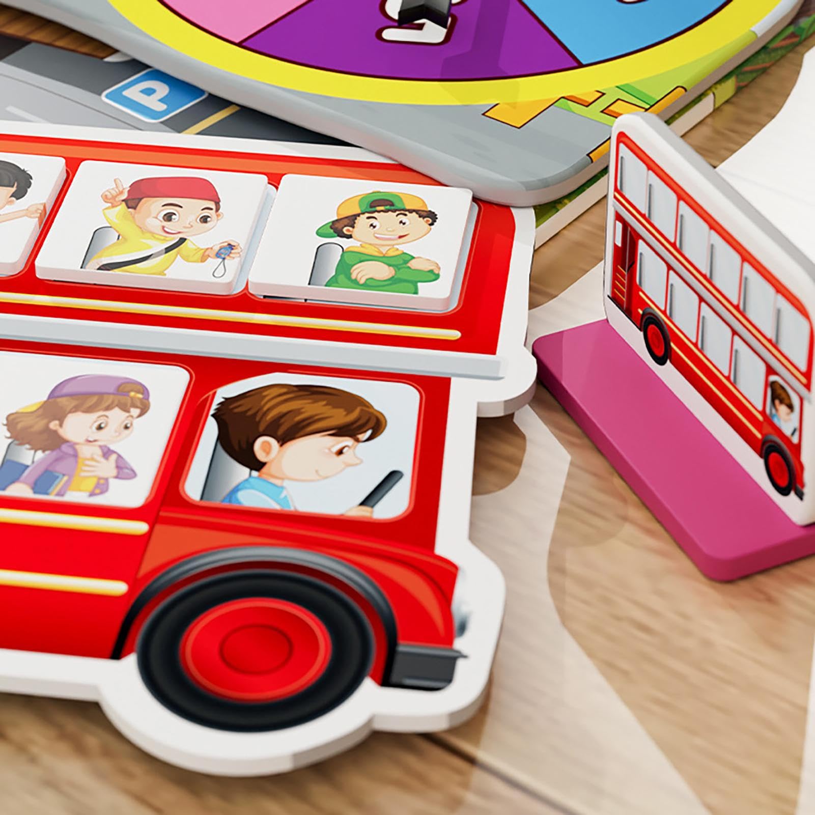 Jeu de Table Puzzle arrêt de Bus – Jeux mathématiques Parents-, Jeu éducatif en mathématiques, Addition et soustraction ludique, Stimulant Apprentissage précoce | Idéal pour, Filles