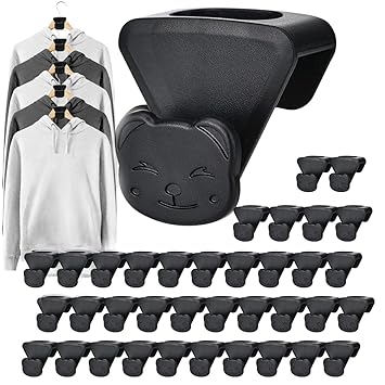 36 Pcs Hanger Hooks Cascade Hangers Space Clothes Connector As Seen on TV, Hanger Hooks to Creat up to Closet Space, Black Bear 2 in