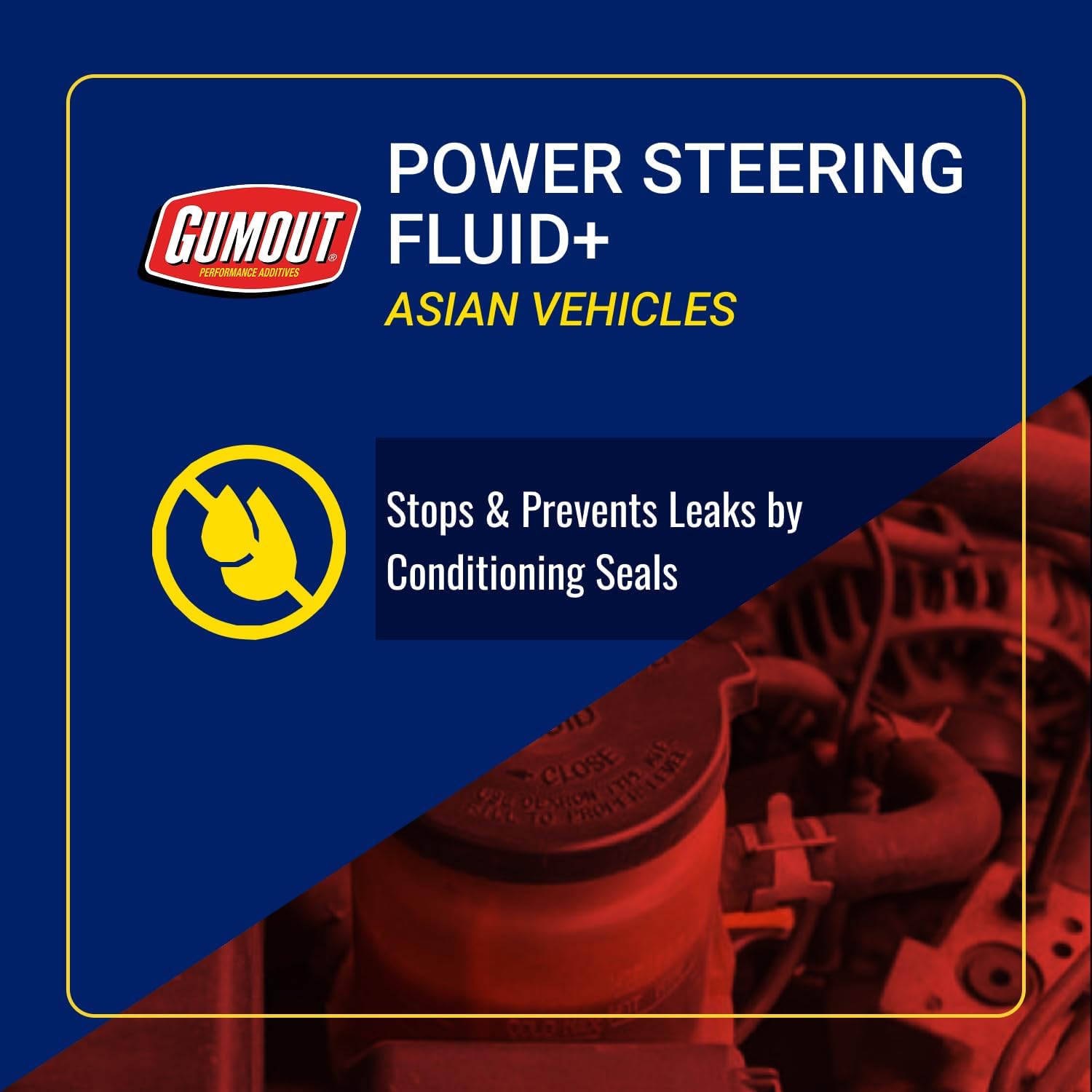 GUMOUT Power Steering Fluid+ for Honda/Acura/Toyota and Other Asian Vehicles | 32 Fl. oz., 6-Pack
