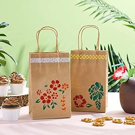Juvale Brown Paper Gift Bags with Handles - 24-Pack - 5.3 x 3 x 8.5 in - Reusable Grocery & Retail Shopping Totes - Party Favor & Goodie Bags