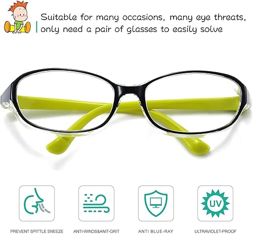 Miniatura 2 de Dollger Gafas de seguridad antivaho con bloqueo de luz azul, lentes de protección UV400 para niños de 0 a 6 años, gafas de seguridad anti polen