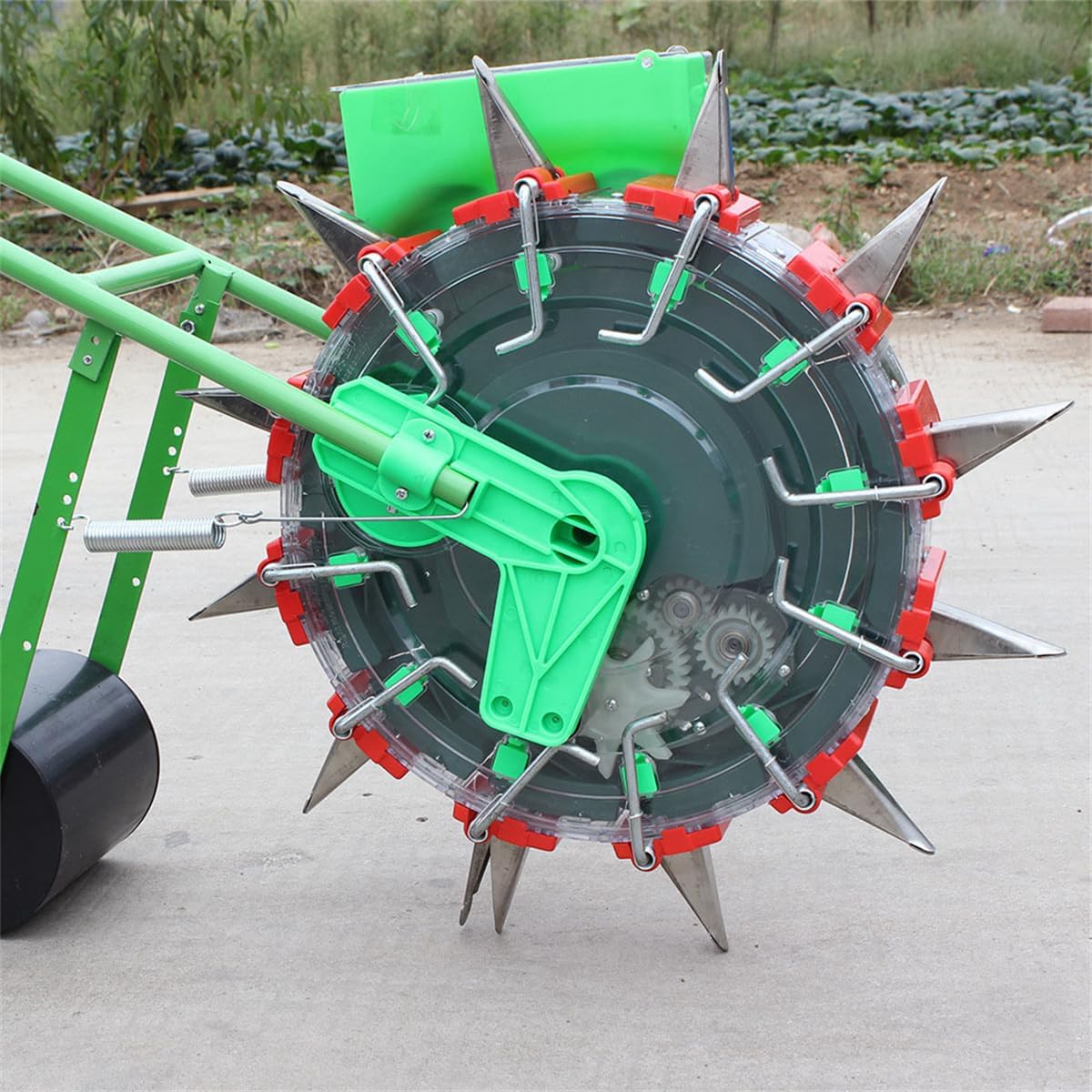 Garden Push Corn Seeder Planter, Seed Sower & Fertilizer Applicator,Lawn & Garden Spreaders Portable Hand Push Seeder, Hand Seed Spreader Fertilizer Applicator,10 Mouths