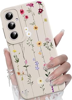 for Samsung Galaxy A16 5G Cute Flower Floral Phone Case 6.7", Fashion Aesthetic Pattern Print Design White Women Girly Case Raised Camera Protective Cover Shockproof Silicone Soft TPU Funda