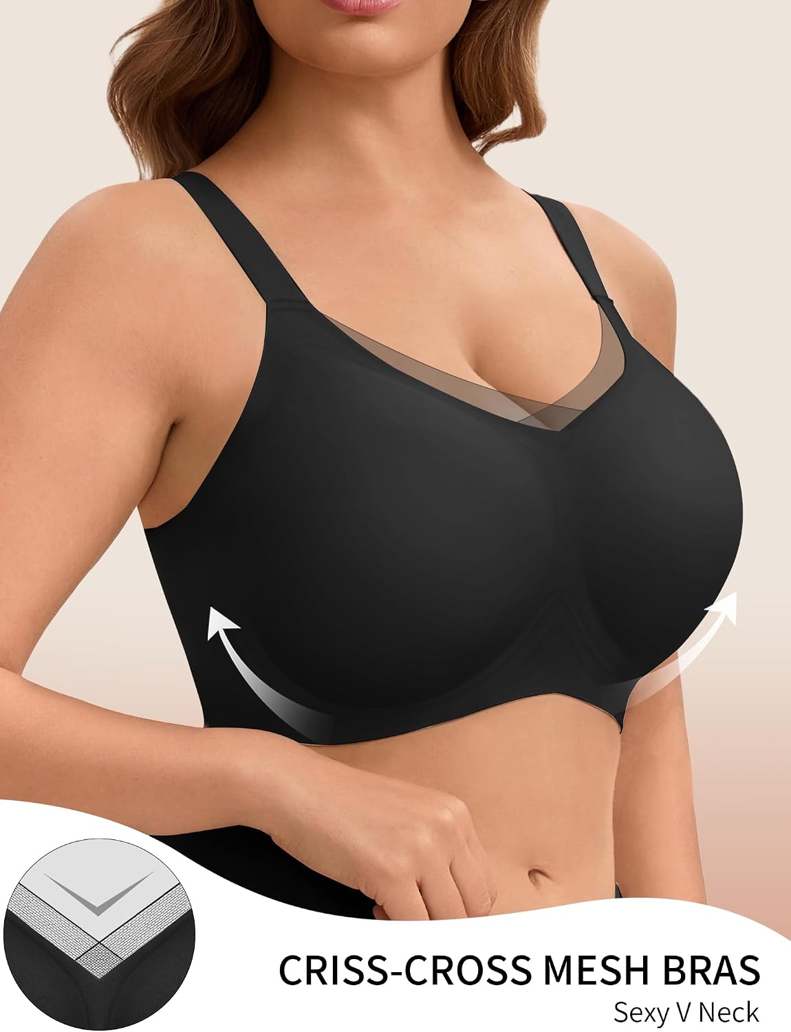 Bra for Women Supportive Wireless Seamless Jelly Push Up No Underwire Full Coverage Bralette Everyday