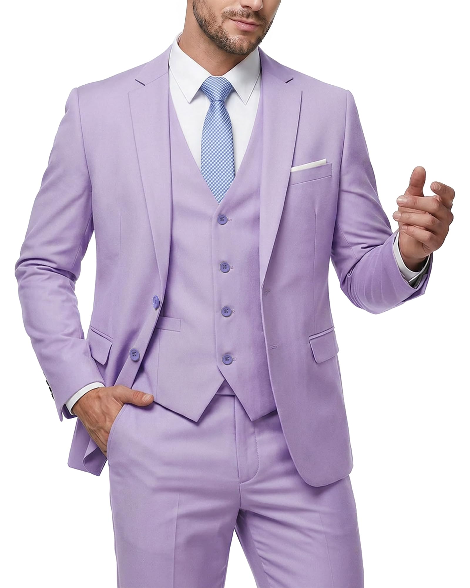 Photo 1 of MY'S Men's 3-Piece Slim Fit Suit with Vest and Tie
size xsmall