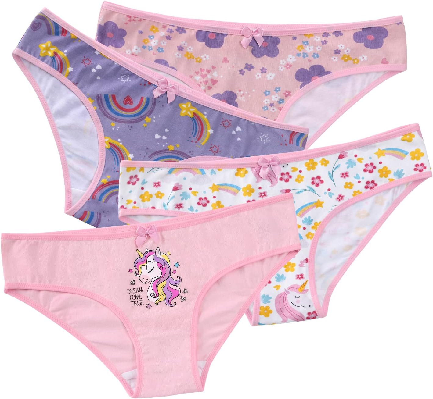 Littleforbig Women's Ladies Soft Cotton Underwear Comfortable Hipster Briefs 4 Pack Panties Set - Unicorn Pattern - Image 7