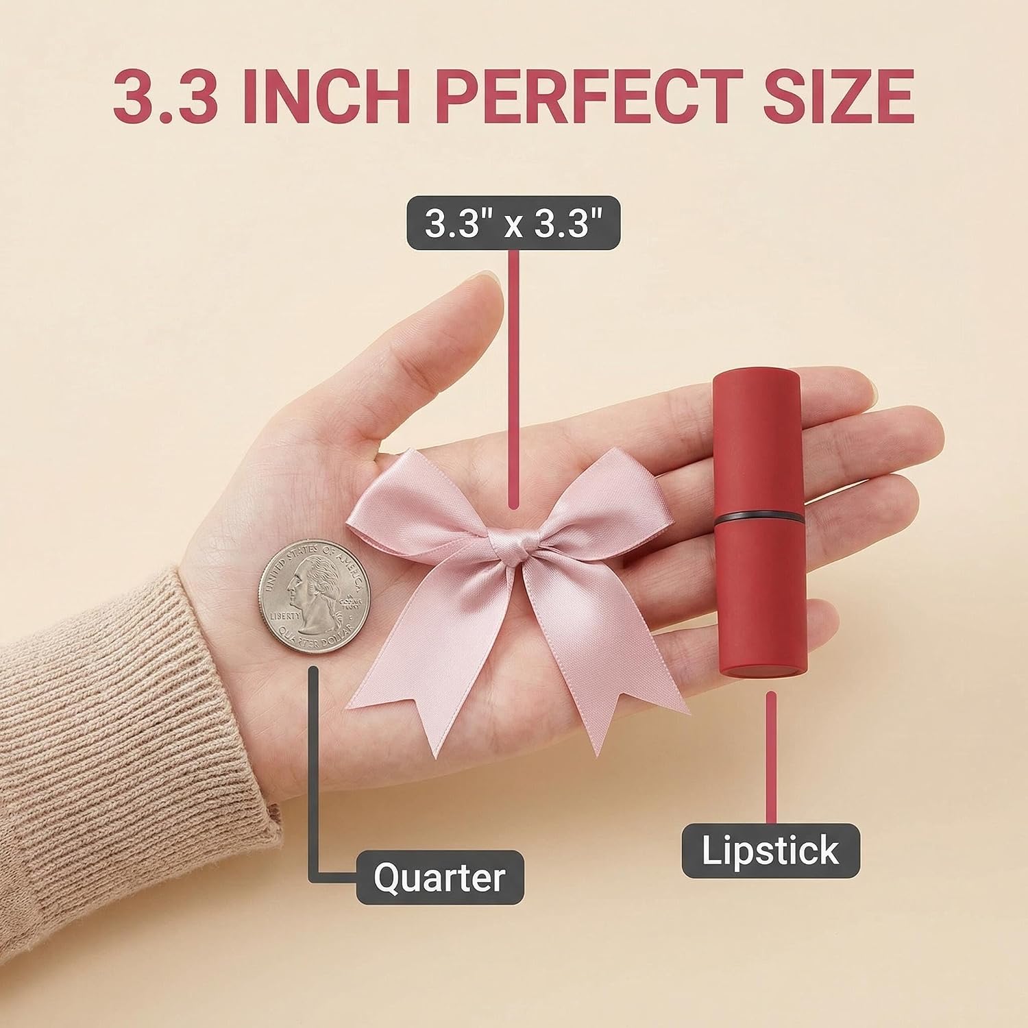 Rose Gift Wrap Bows – 50pcs 3.3 Inch Elegant Satin Bows for Gift Wrapping, Wedding Decor, Baby Shower, Party Decorations, Birthday, Easter, Christmas, Anniversary, DIY Crafts, Gift Bags image 3