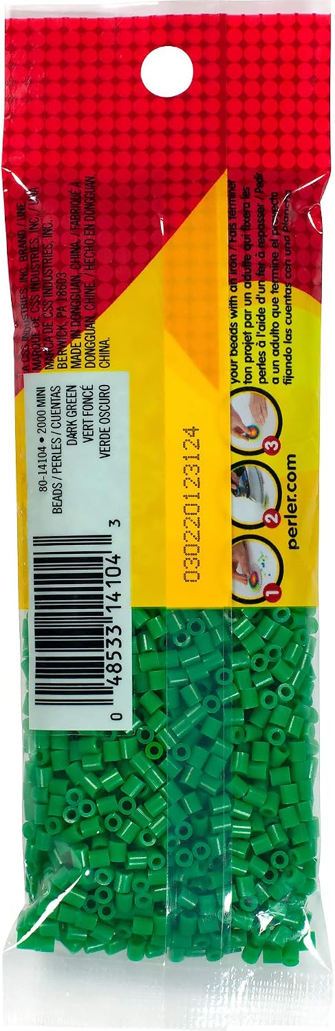 Perler 80-14104 Mini Fuse Bead Craft Supplies, 2000pcs, Dark Green