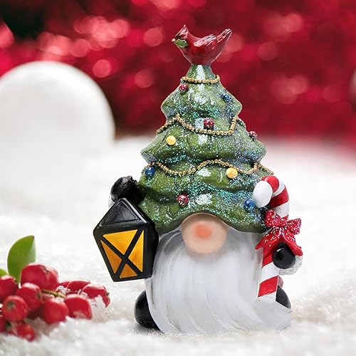 Miniatura 6 de Hodao Decoraciones de gnomos de Navidad de 7.75 pulgadas, figuras de gnomo de árbol de Navidad, lámpara de luz, decoraciones de gnomos hechos a