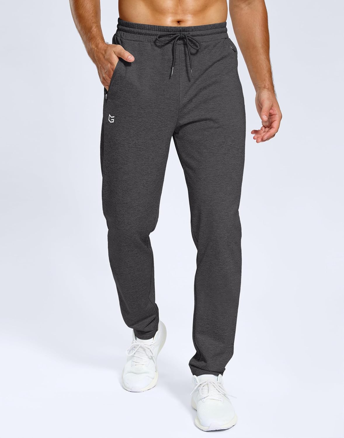 Men's Fleece Lined Winter Pants 32"/34"/36" Inseam Tall Sweatpants with Zipper Pockets Warm Athletic Joggers Men - Image 2