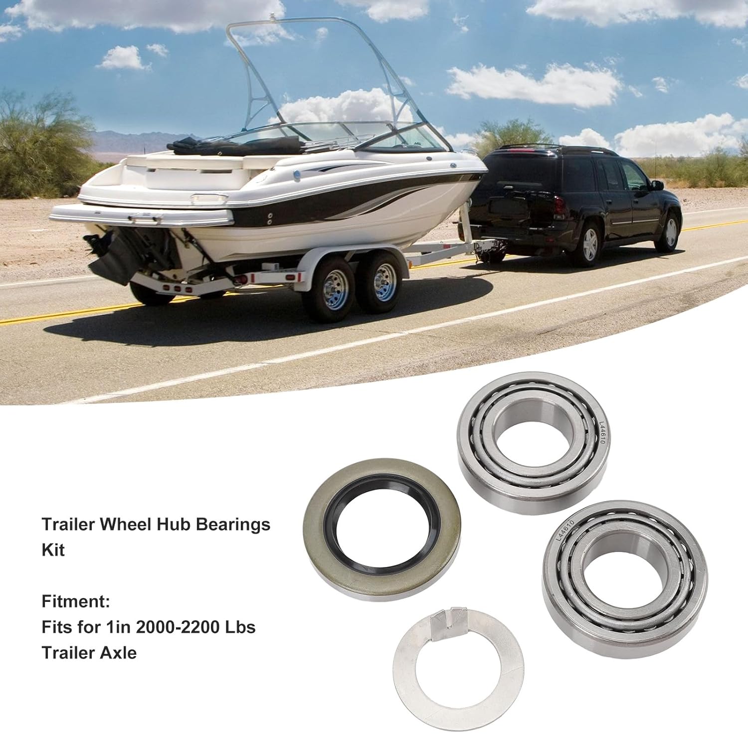 Trailer Wheel Hub Bearings Kit Steel Alloy High Wear Long Lasting Boat Trailer Maintenance