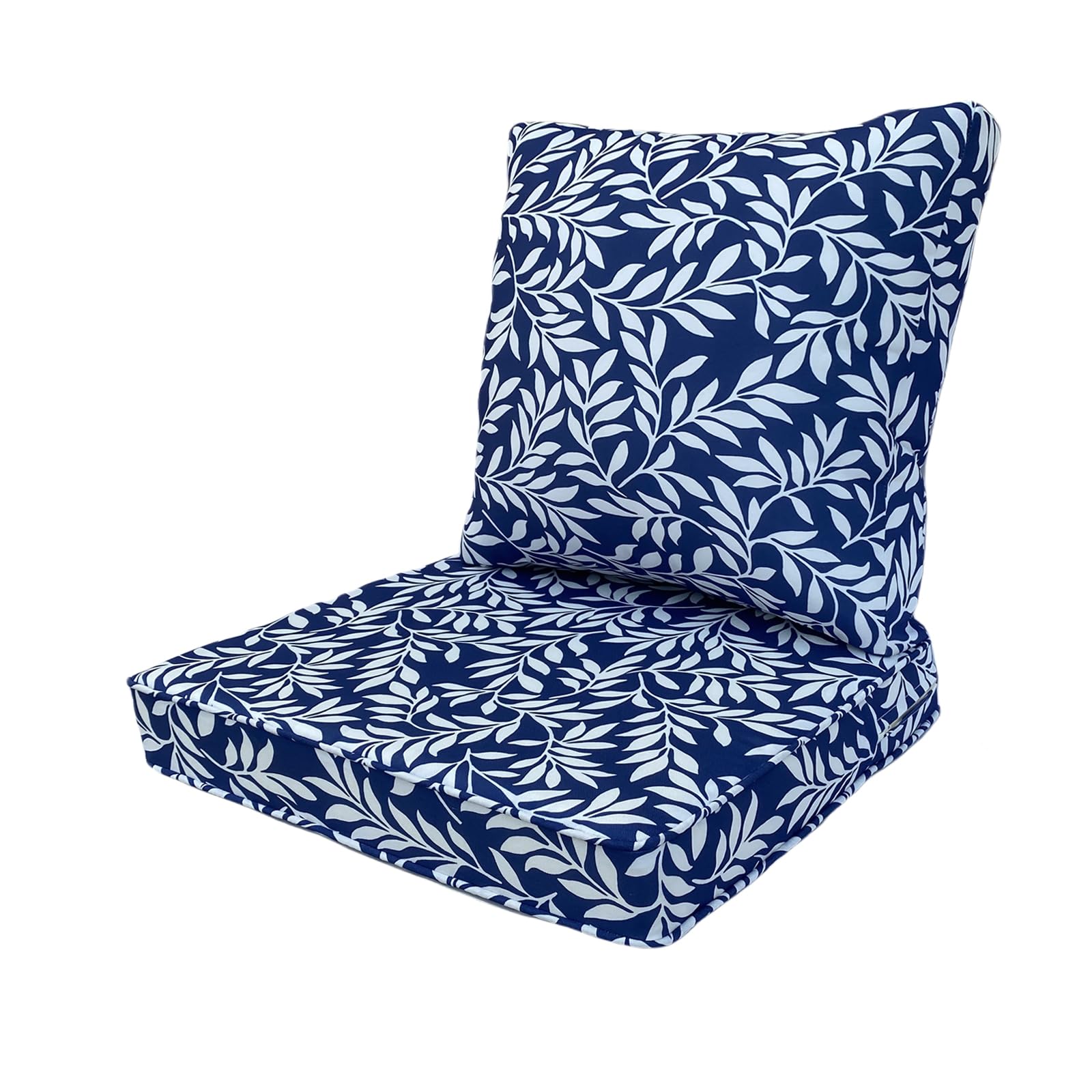 JMKaixin Outdoor Seat/Back Deep Chair Cushion Set for Patio Furniture - Lounge Chair Cushions with Ties - Waterproof Patio Chair Cushions 19x19