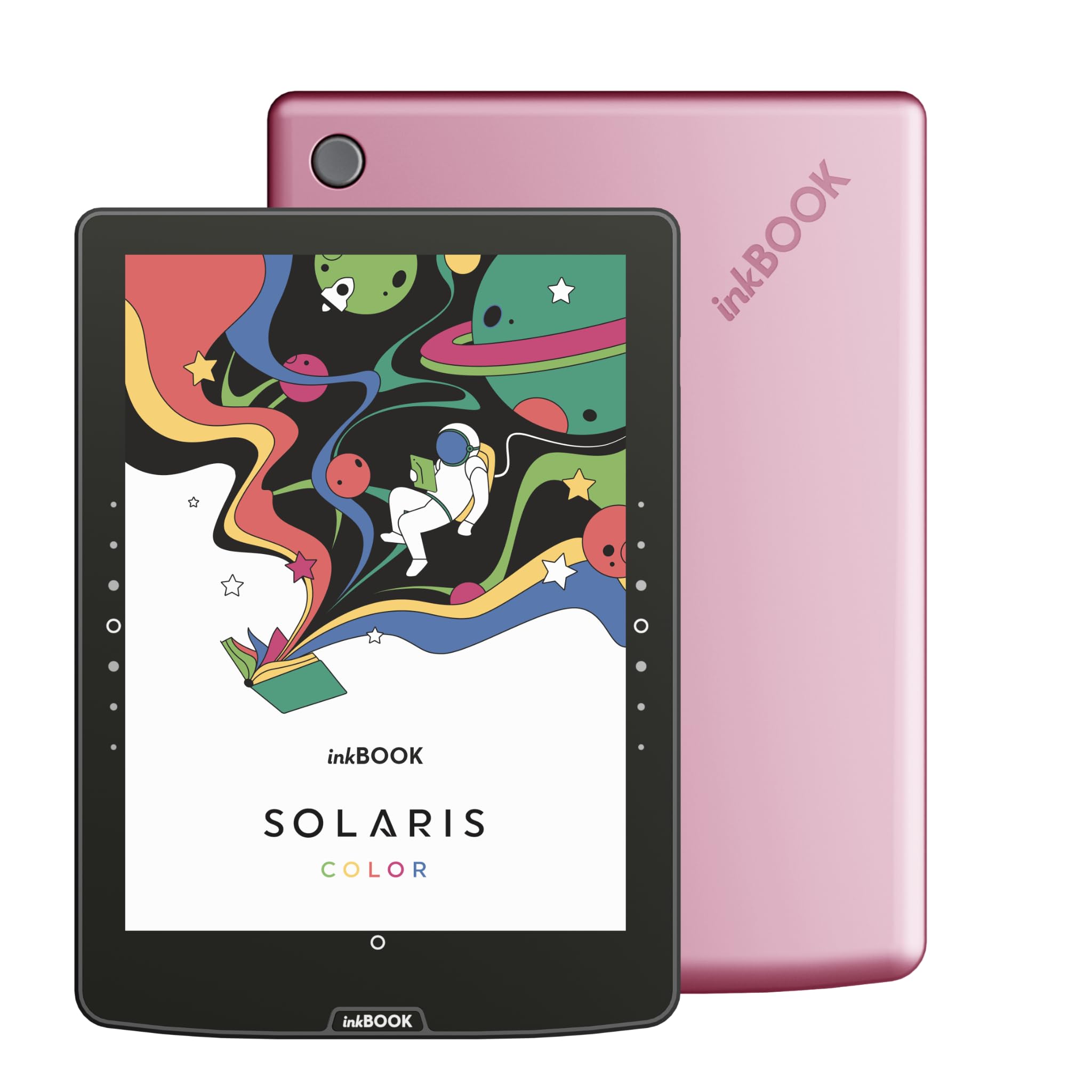 inkBOOK Solaris Color Pink – 6 Zoll E-Reader mit Farbdisplay, Beleuchtung & Android | Unterstützt, Onleihe, Skoobe, Nextory Apps | 32GB, Hörbücher, USB-C, Werbefrei
